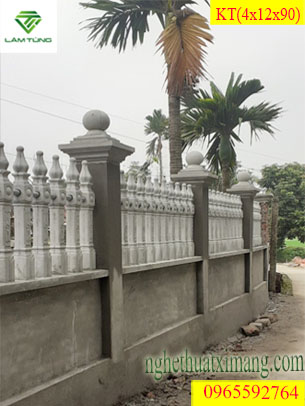 Hàng rào bê tông trang trí sân vườn biệt thự