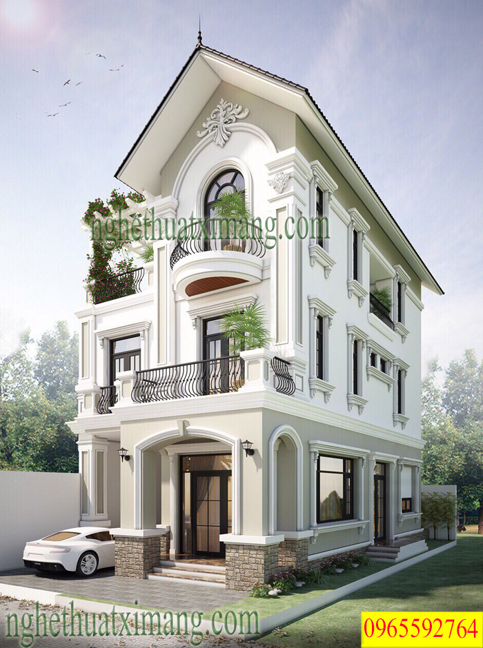 Hoa văn mặt tiền bằng xi măng