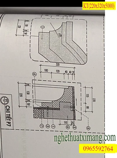 Bản vẽ chi tiết phào chỉ GRC