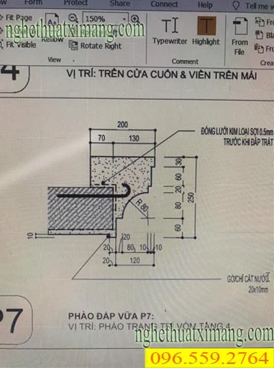 Bản vẽ chi tiết phào chỉ theo thiết kế